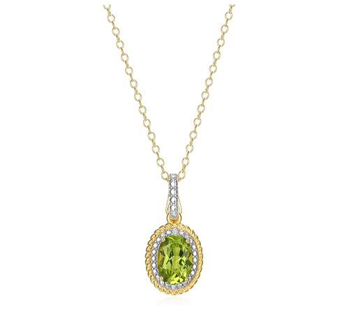 Affinity Gems Oval Birthstone Pendant w/ Chain,Sterling — View 16