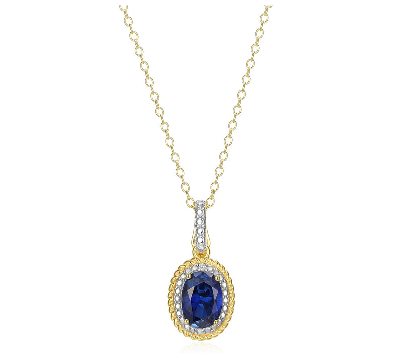 Affinity Gems Oval Birthstone Pendant w/ Chain,Sterling — View 19