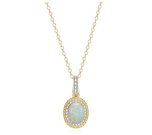 Affinity Gems Oval Birthstone Pendant w/ Chain,Sterling — View 20
