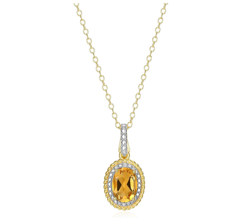Affinity Gems Oval Birthstone Pendant w/ Chain,Sterling — View 23