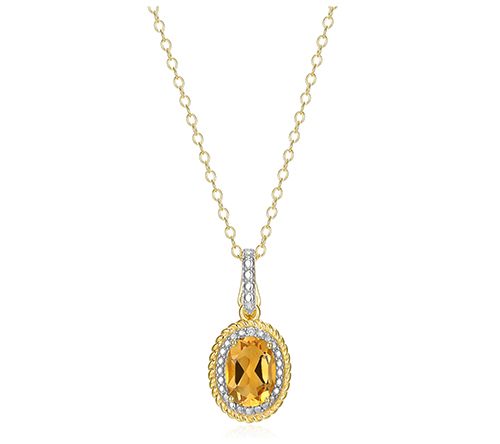 Affinity Gems Oval Birthstone Pendant w/ Chain,Sterling — View 22