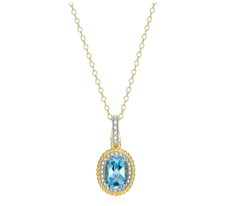 Affinity Gems Oval Birthstone Pendant w/ Chain,Sterling — View 25