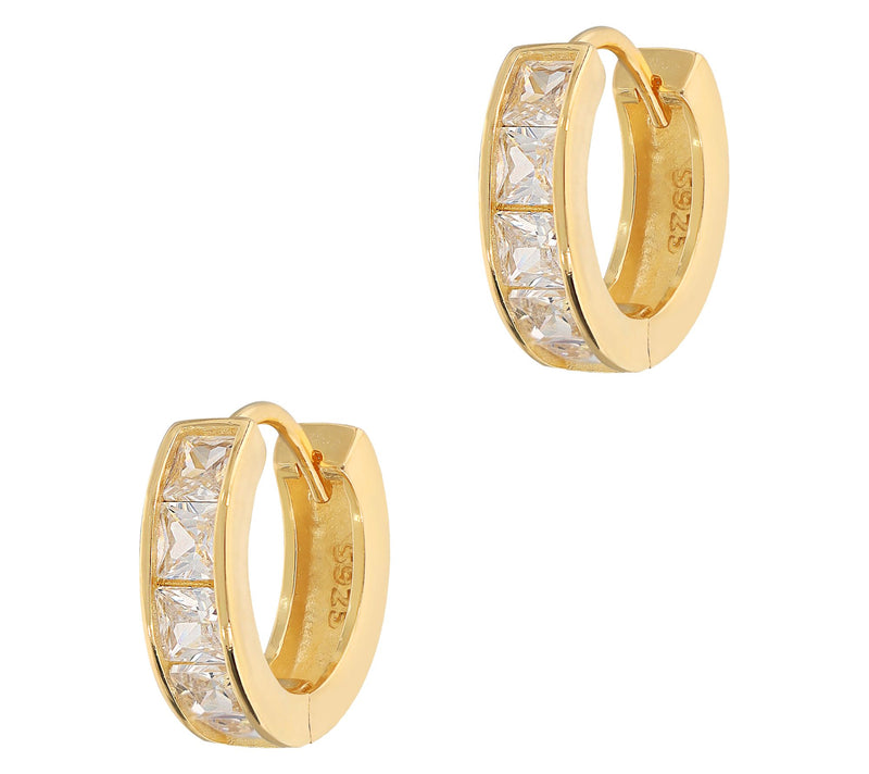 Diamonique 1.00 cttw Huggie Hoop Earrings, Sterling — Main view