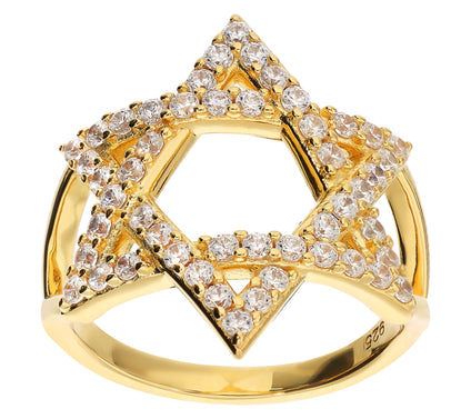 Diamonique 0.75 cttw Star Of David Ring, Sterling Silver