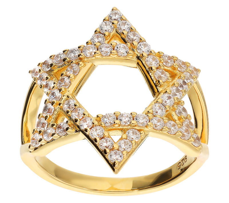 Diamonique 0.75 cttw Star Of David Ring, Sterling Silver — Main view