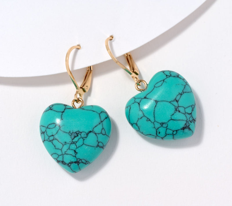 Joan Rivers Faux Gem Heart Leverback Earrings — Main view