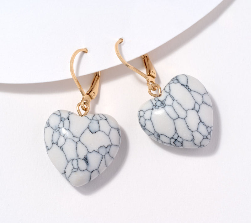 Joan Rivers Faux Gem Heart Leverback Earrings — View 8