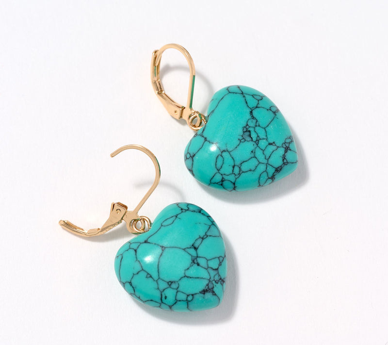 Joan Rivers Faux Gem Heart Leverback Earrings — View 2
