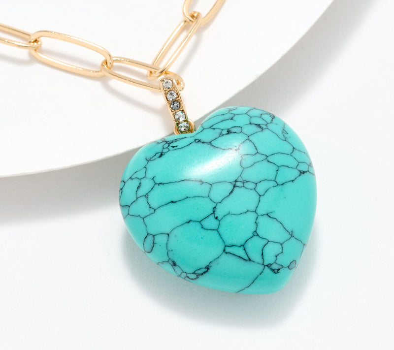 Joan Rivers Faux Gem Heart Pendant Necklace — Main view