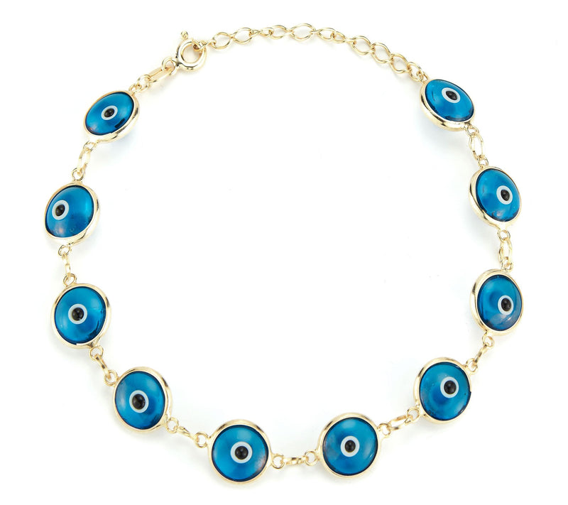 Sterlina Silver Blue Enamel Evil Eye Bracelet,Sterling — View 8