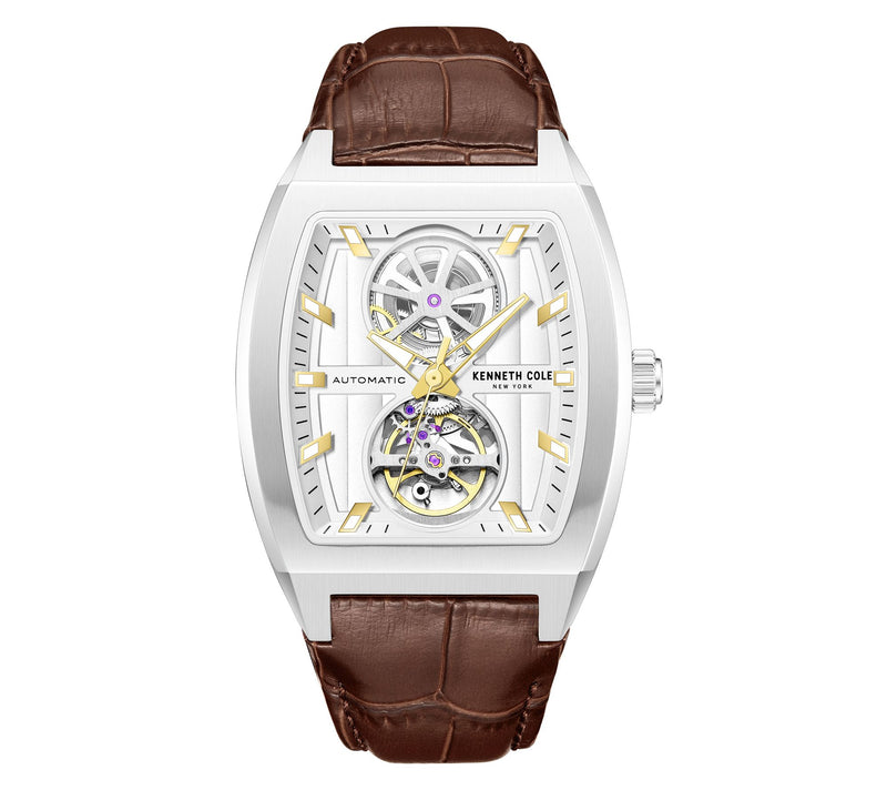 Kenneth Cole New York Men's Automatic Brown Croc Band Watch — Main view