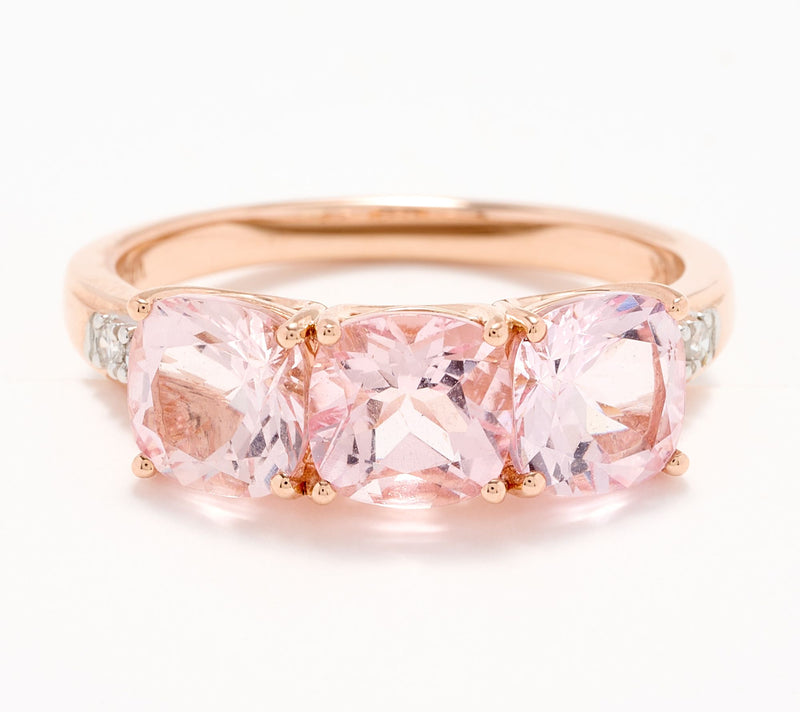 Vault Discoveries Morganite Cushion Band Ring, 14K Gold — Main view