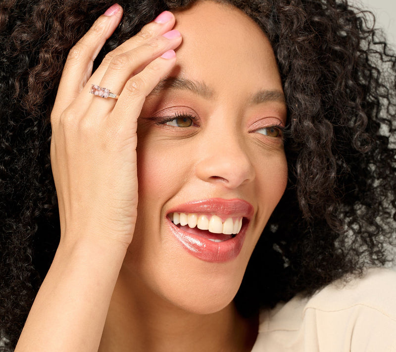 Vault Discoveries Morganite Cushion Band Ring, 14K Gold — View 5
