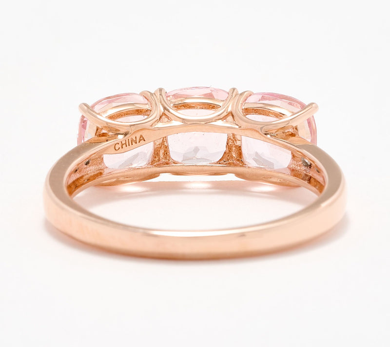 Vault Discoveries Morganite Cushion Band Ring, 14K Gold — View 4