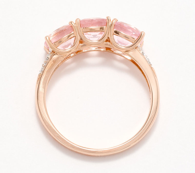 Vault Discoveries Morganite Cushion Band Ring, 14K Gold — View 3