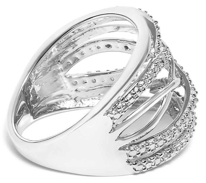 Haus of Brilliance Diamond Accent Crossover Ring, Sterling — View 2