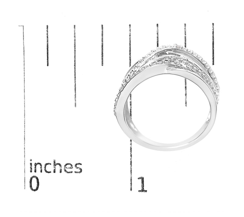 Haus of Brilliance Diamond Accent Crossover Ring, Sterling — View 5
