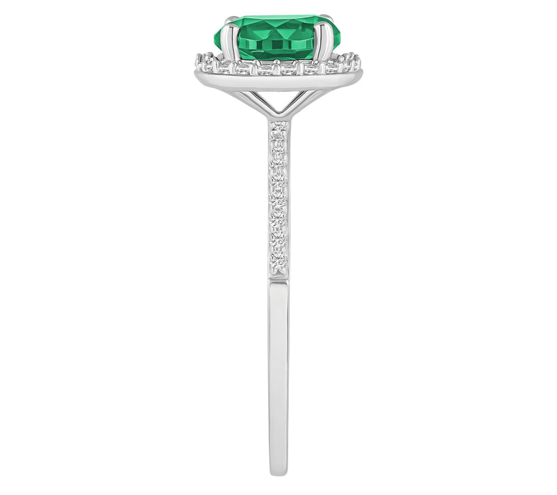 Affinity Gems Round Created Gemstone Ring, 10KWhite Gold — View 3