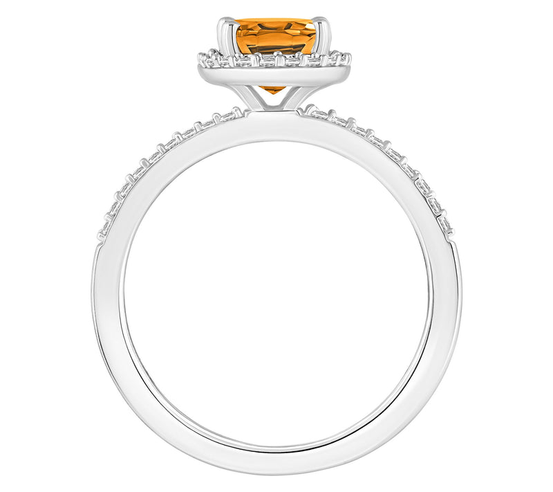 Affinity Gems Oval Gemstone Halo Ring, 10K White Gold — View 2