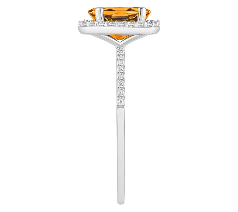 Affinity Gems Oval Gemstone Halo Ring, 10K White Gold — View 3