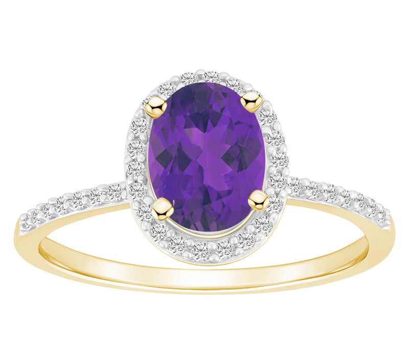 Affinity Gems Oval Cut Gemstone Halo Ring, 10KGold — View 11