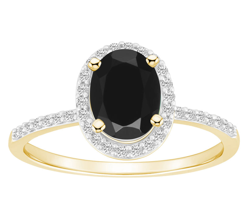 Affinity Gems Oval Cut Gemstone Halo Ring, 10KGold — View 13