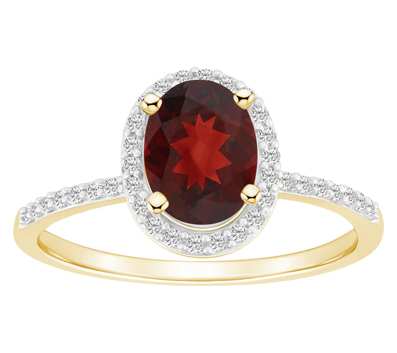 Affinity Gems Oval Cut Gemstone Halo Ring, 10KGold — View 14