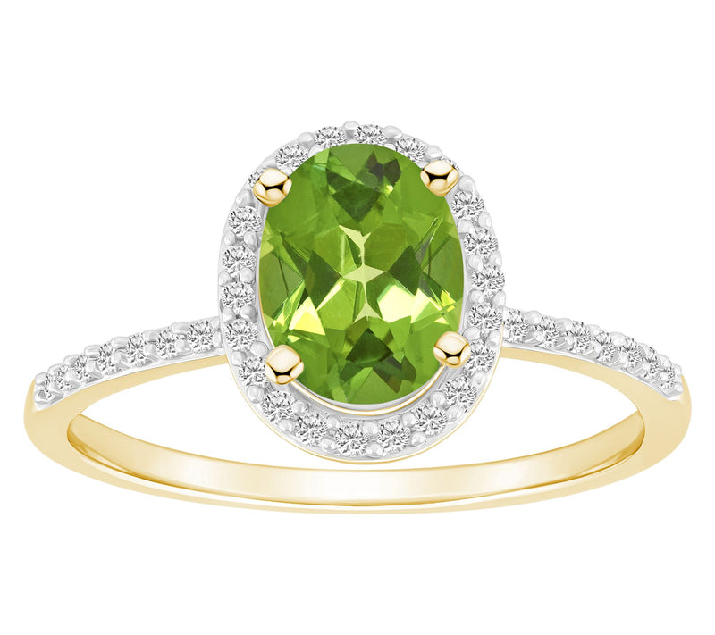 Affinity Gems Oval Cut Gemstone Halo Ring, 10KGold — View 15