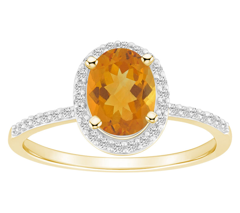Affinity Gems Oval Cut Gemstone Halo Ring, 10KGold — View 16