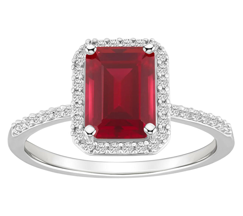 Affinity Gems Emerald Cut Created Gemstone Ring, 10K Gold — View 9