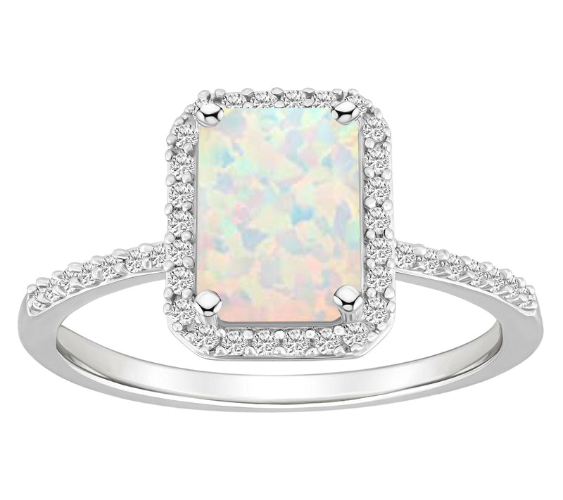 Affinity Gems Emerald Cut Created Gemstone Ring, 10K Gold — View 10