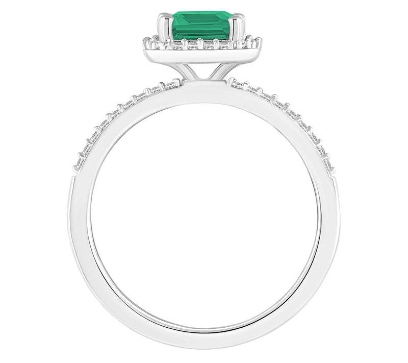 Affinity Gems Emerald Cut Created Gemstone Ring, 10K Gold — View 2