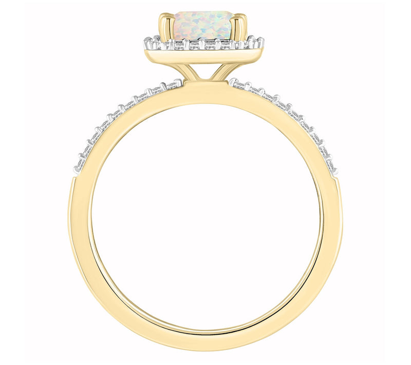Affinity Gems Emerald Cut Created Gemstone Ring, 10K — View 2