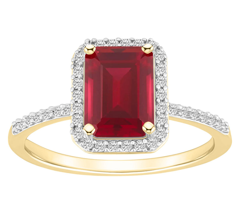Affinity Gems Emerald Cut Created Gemstone Ring, 10K — View 9