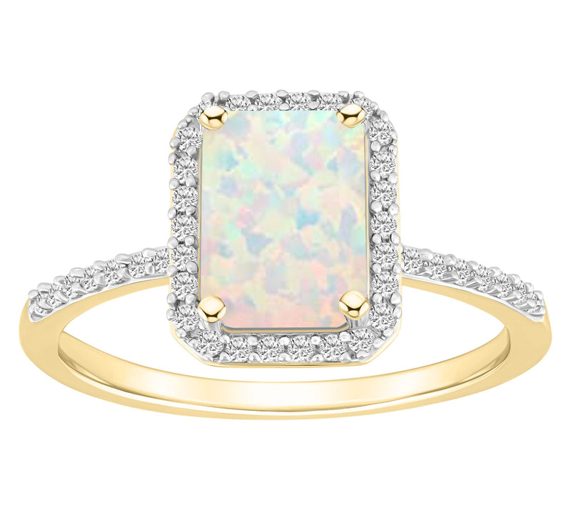 Affinity Gems Emerald Cut Created Gemstone Ring, 10K — View 10