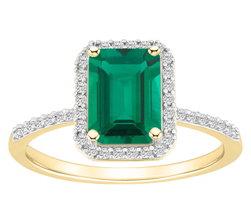Affinity Gems Emerald Cut Created Gemstone Ring, 10K — View 11