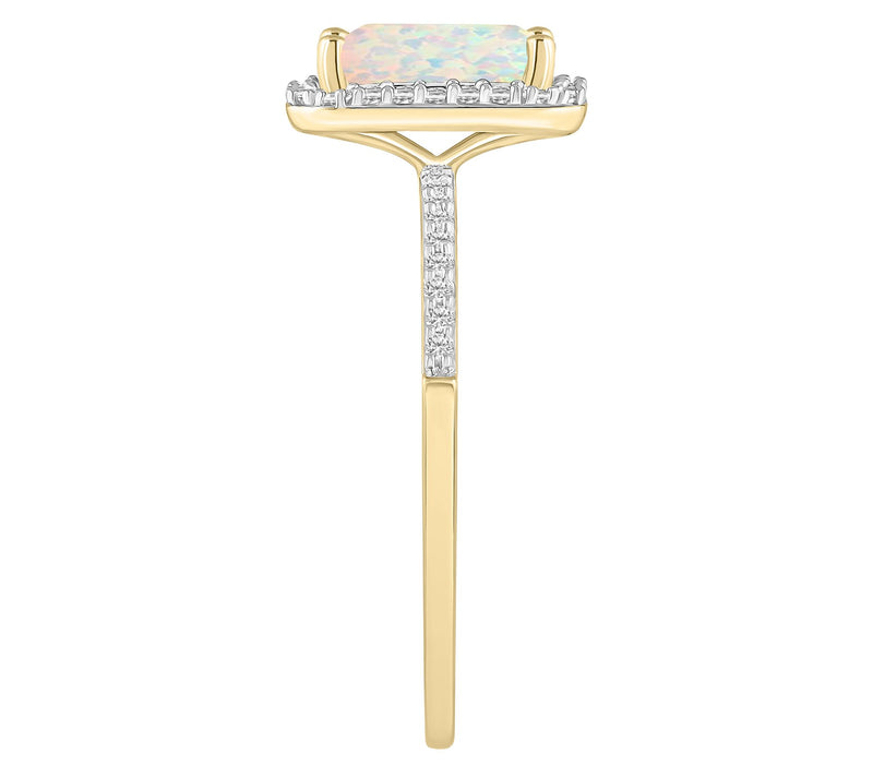 Affinity Gems Emerald Cut Created Gemstone Ring, 10K — View 3