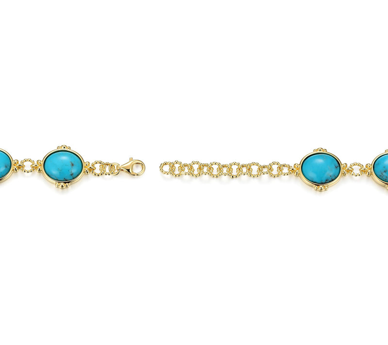 Affinity Gems Turquoise Link Bracelet,18K GoldPlated — View 3