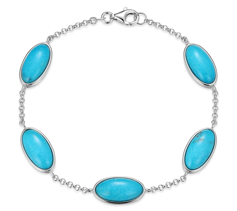 Affinity Gems Turquoise Station Bracelet, Sterling Silver — View 7