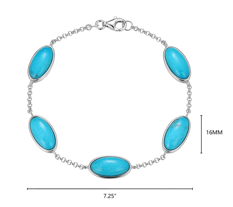 Affinity Gems Turquoise Station Bracelet, Sterling Silver — View 5