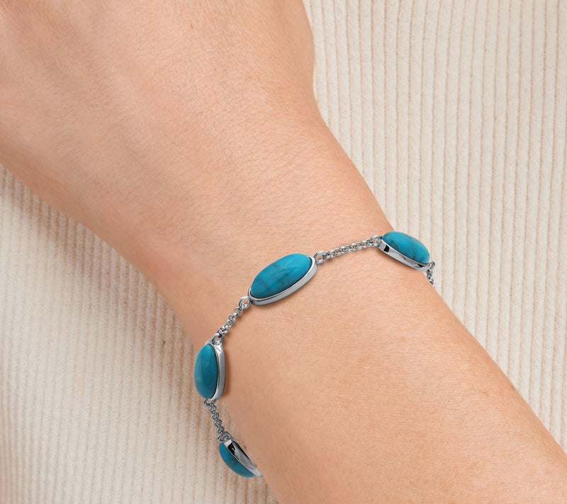 Affinity Gems Turquoise Station Bracelet, Sterling Silver — View 4