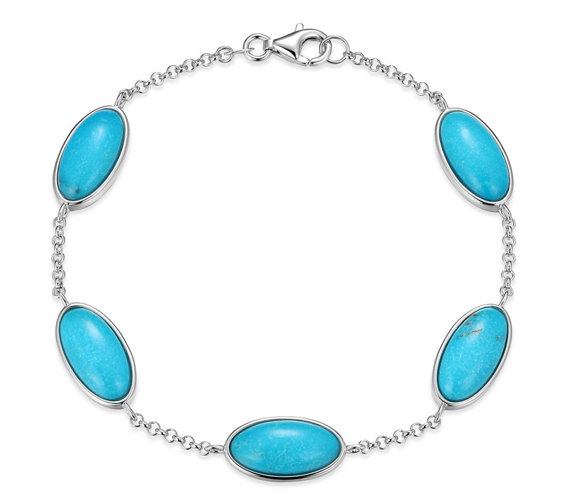 Affinity Gems Turquoise Station Bracelet, Sterling Silver — Main view