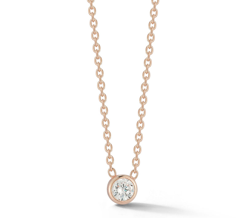 Sterlina Silver Bezel Set Solitaire Necklace, Sterling — View 8