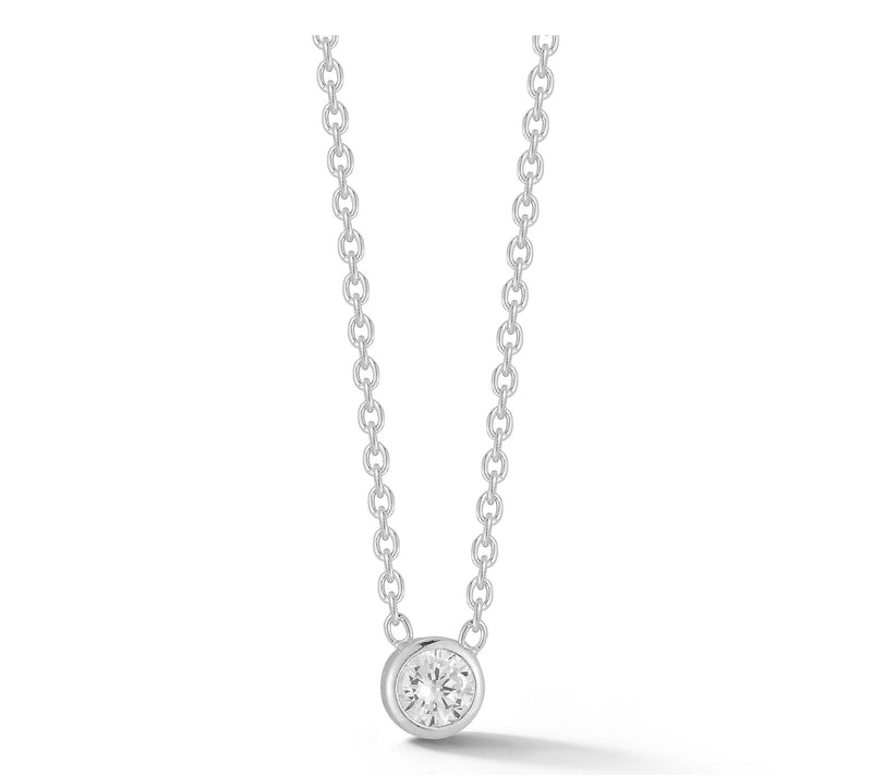 Sterlina Silver Bezel Set Solitaire Necklace, Sterling — View 9