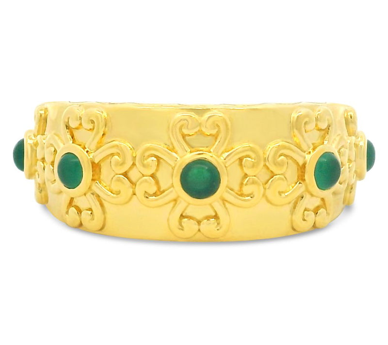 Elyse Ryan 14K Gold Clad Chalcedony Heart MotifBand Ring — Main view