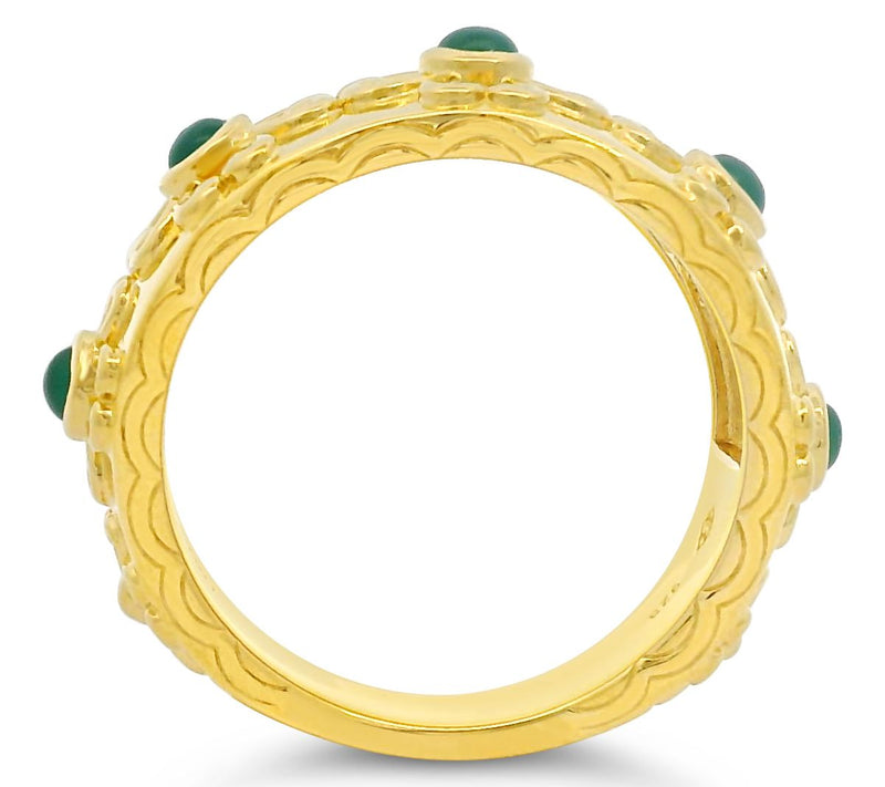 Elyse Ryan 14K Gold Clad Chalcedony Heart MotifBand Ring — View 2