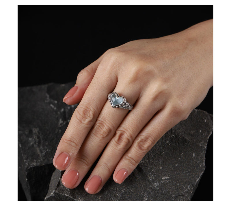 Tiffany Kay Studio Sterling Silver Blue Topaz Heart Ring — View 4
