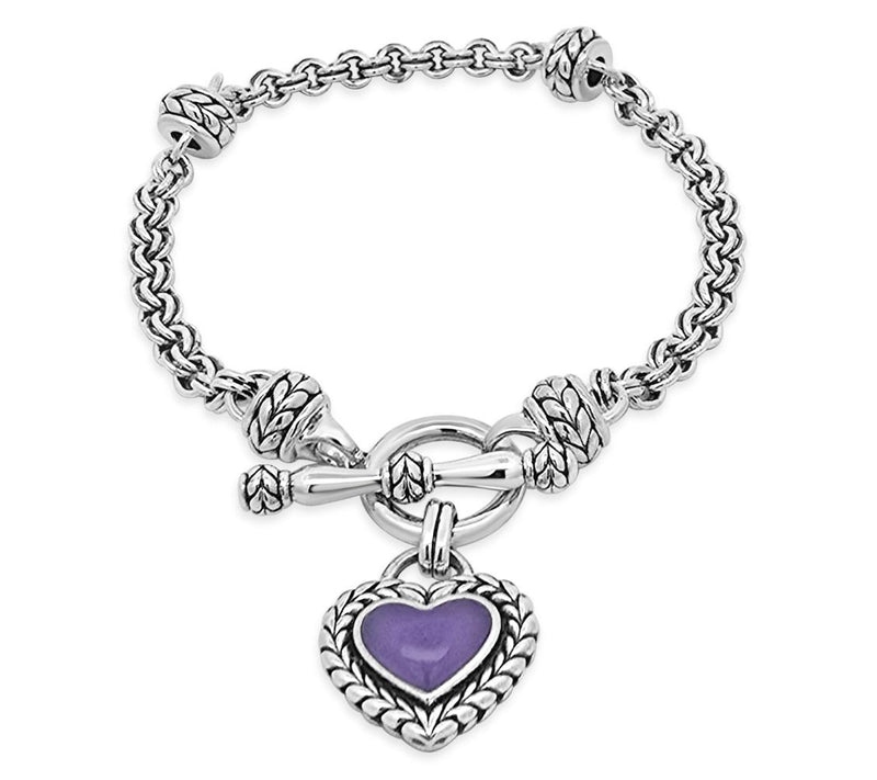 Tiffany Kay Studio Sterling Lavender Jade HeartBracelet — Main view