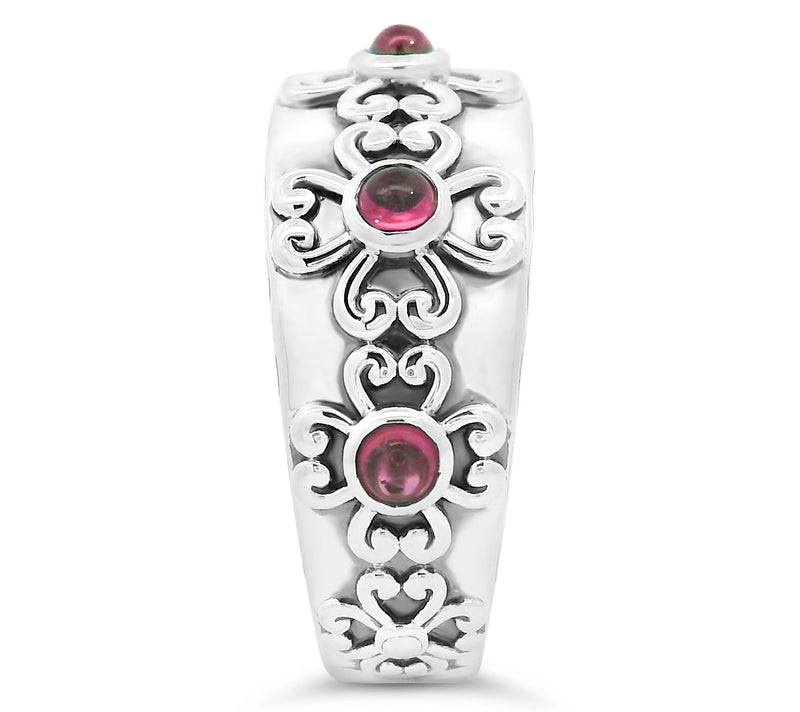 Elyse Ryan Sterling Silver Gemstone Heart MotifBand Ring — View 3