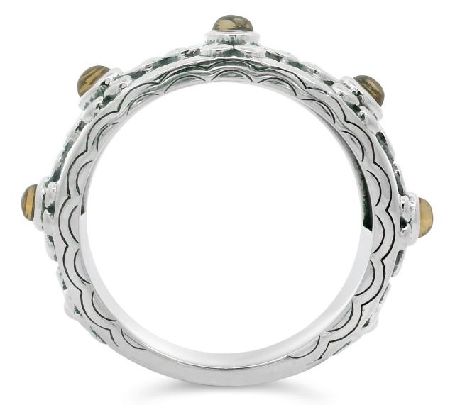 Elyse Ryan Sterling Silver Gemstone Heart MotifBand Ring — View 4